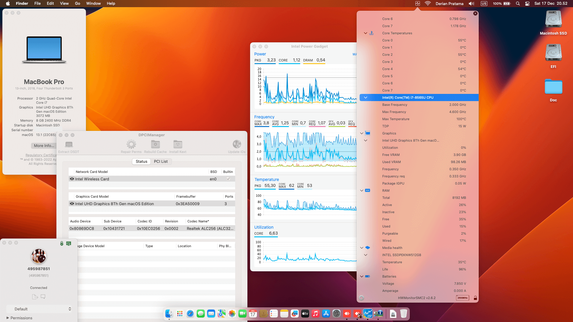 Success Hackintosh macOS Ventura 13.1 Build 22C65 in Asus VivoBook X412FL